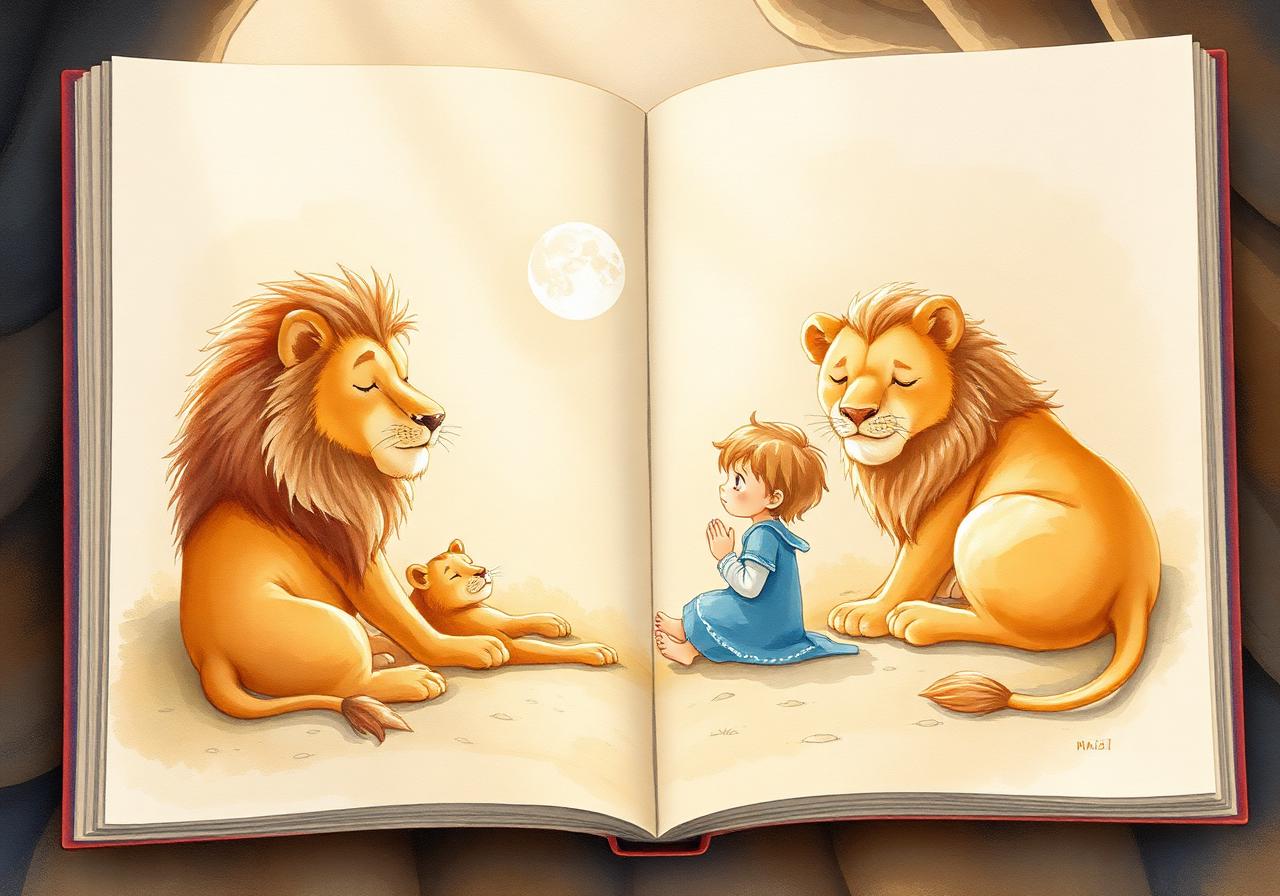 Daniel & the Lions illustrated book spread