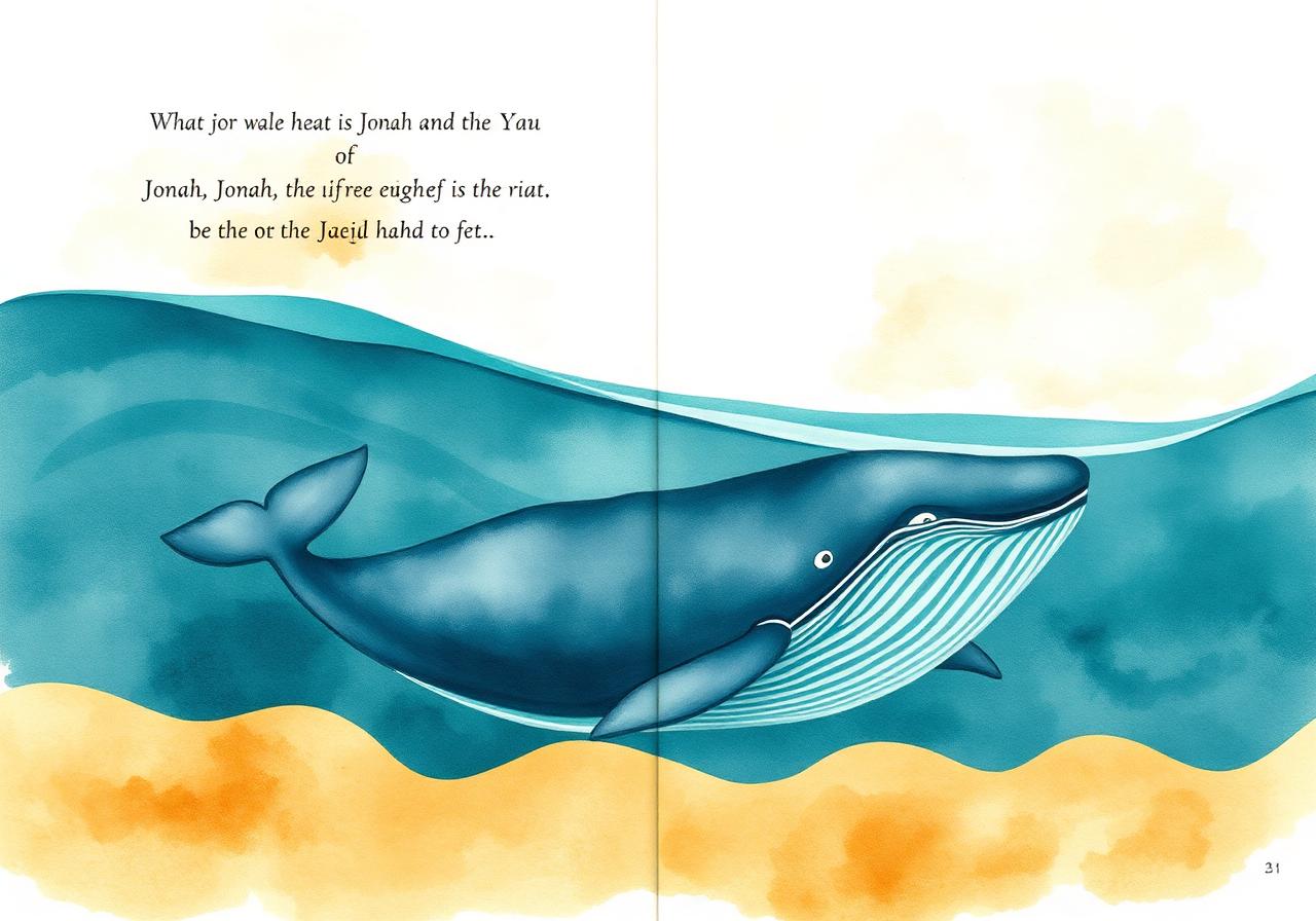 Jonah & the Whale illustrated book spread